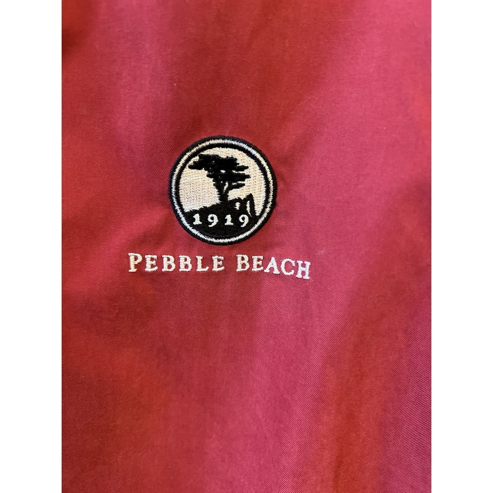 Pebble Beach Collection Men's L Pullover Windbreaker Red Embroidered Logo - Picture 2 of 6